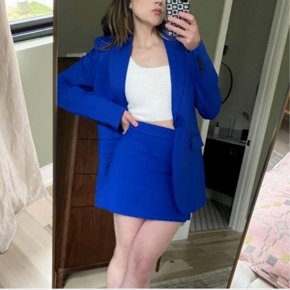 Zara 2 pcs Fitted blazer with pocket + Skirt - Picture 2 of 14